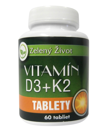 Zelený život Vitamín D3+ K2, 60 tabliet